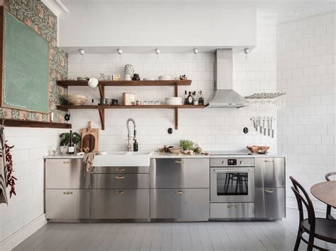 stainless steel and wood kitchen cabinets|stainless steel kitchen cabinets ikea.